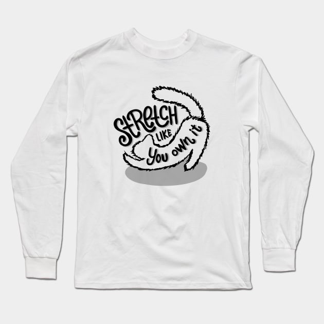 Cat Stretch Long Sleeve T-Shirt by aftrisletter